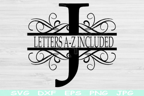 Monogram Letters Svg Files, Split Font Svg, Dxf, Eps, Png Instant Digital Download Design Cut Files For Cricut, Glowforge, Silhouette Vector SVG TiffsCraftyCreations 