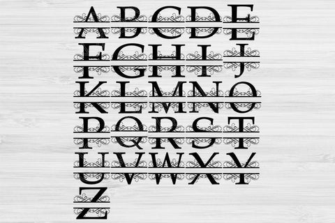 Monogram Letters Svg Files, Split Font Svg, Dxf, Eps, Png Instant Digital Download Design Cut Files For Cricut, Glowforge, Silhouette Vector SVG TiffsCraftyCreations 