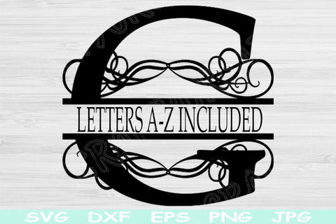 Monogram Letters Svg Files, Split Font Svg, Dxf, Eps, Png Instant Digital Download Design Cut Files For Cricut, Glowforge, Silhouette Vector SVG TiffsCraftyCreations 