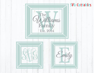 Monogram Picture Frames SVG Svg Cuttables 
