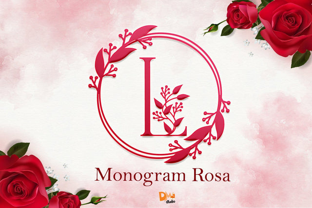 Monogram Rosa SVG Dm Letter Studio 