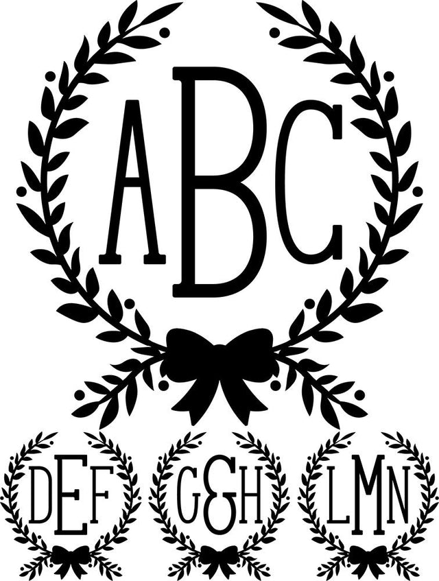 Monogram Serif - Bow Wreath Font Font Rivka’s Renditions 