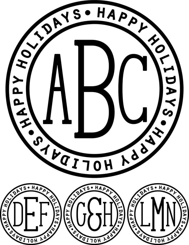 Monogram Serif - Happy Holidays Ring Font Font Rivka’s Renditions 