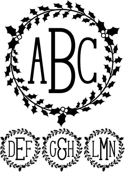Monogram Serif - Holly Wreath Font Font Rivka’s Renditions 