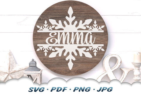 Monogram Snowflake SVG | Winter SVG Cut Files SVG Cloud9Design 