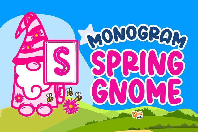 Monogram Spring Gnome Font Dm Letter Studio 
