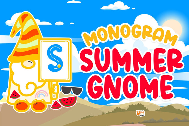 Monogram Summer Gnome Font Dm Letter Studio 