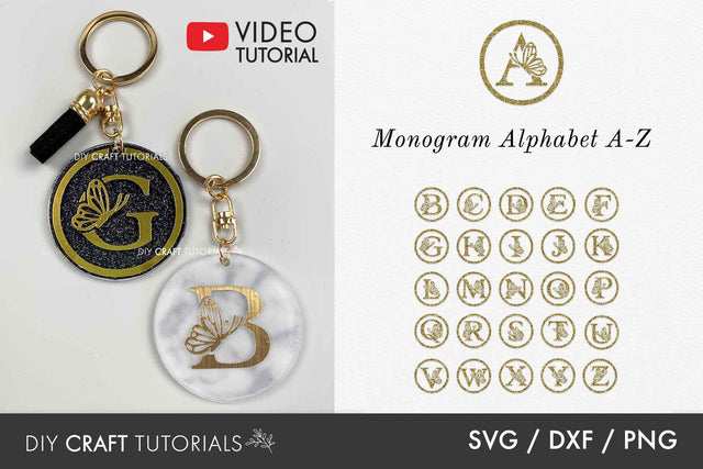 Monogram SVG Bundle - Butterfly Alphabet SVG DIY Craft Tutorials 