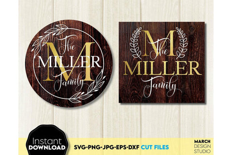 Monogram SVG Bundle, Family Monogram SVG, Last Name Monogram Frame, Family Monogram SVG SVG March Design Studio 