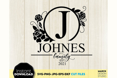 Monogram SVG Bundle, Family Monogram SVG, Last Name Monogram Frame, Family Monogram SVG SVG March Design Studio 