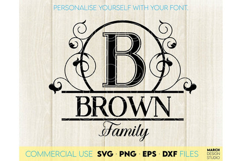 Monogram SVG Bundle, Family Monogram SVG, Last Name Monogram Frame, Family Monogram SVG SVG March Design Studio 