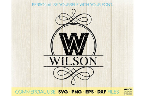 Monogram SVG Bundle, Family Monogram SVG, Last Name Monogram Frame, Family Monogram SVG SVG March Design Studio 