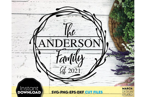 Monogram SVG Bundle, Family Monogram SVG, Last Name Monogram Frame, Family Monogram SVG SVG March Design Studio 