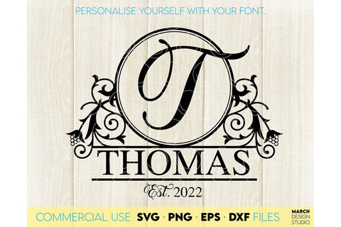 Monogram SVG Bundle, Family Monogram SVG, Last Name Monogram Frame, Family Monogram SVG SVG March Design Studio 