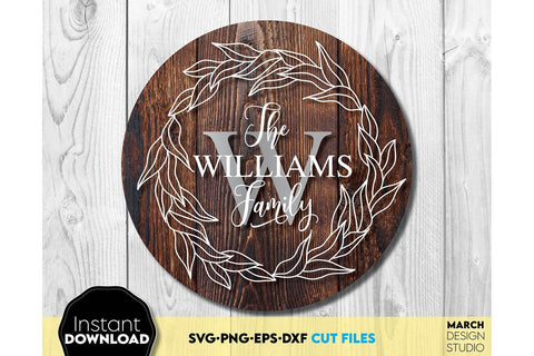 Monogram SVG Bundle, Family Monogram SVG, Last Name Monogram Frame, Family Monogram SVG SVG March Design Studio 