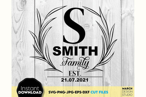 Monogram SVG Bundle, Family Monogram SVG, Last Name Monogram Frame, Family Monogram SVG SVG March Design Studio 