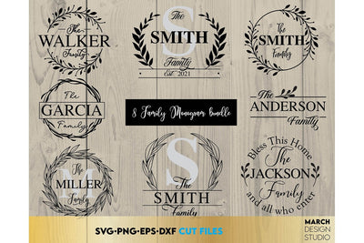 Monogram SVG Bundle, Family Monogram SVG, Last Name Monogram Frame, Family Monogram SVG SVG March Design Studio 