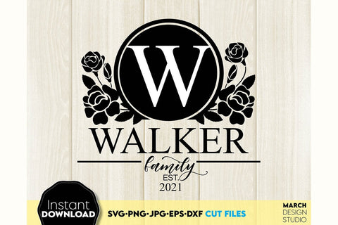 Monogram SVG Bundle, Family Monogram SVG, Last Name Monogram Frame, Family Monogram SVG SVG March Design Studio 