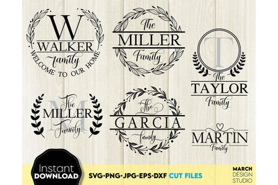 Monogram SVG Bundle, Family Monogram SVG, Last Name Monogram Frame, Family Monogram SVG SVG March Design Studio 