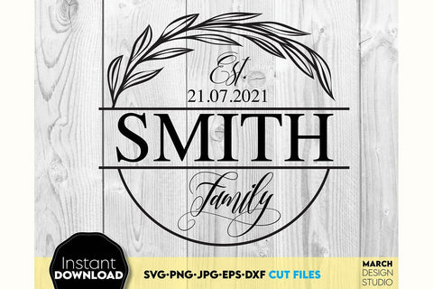 Monogram SVG Bundle, Family Monogram SVG, Last Name Monogram Frame, Family Monogram SVG SVG March Design Studio 