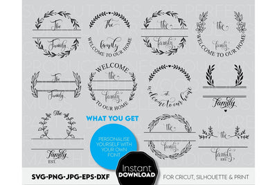 Monogram SVG Bundle, Family Monogram SVG, Last Name Monogram Frame, Family Monogram SVG SVG March Design Studio 