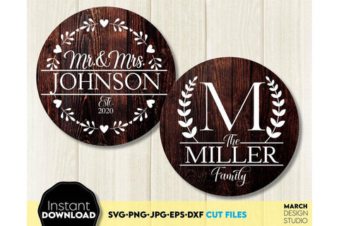 Monogram SVG Bundle, Family Monogram SVG, Last Name Monogram Frame, Family Monogram SVG SVG March Design Studio 