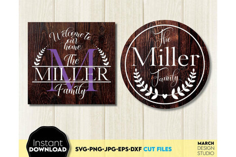 Monogram SVG Bundle, Family Monogram SVG, Last Name Monogram Frame, Family Monogram SVG SVG March Design Studio 