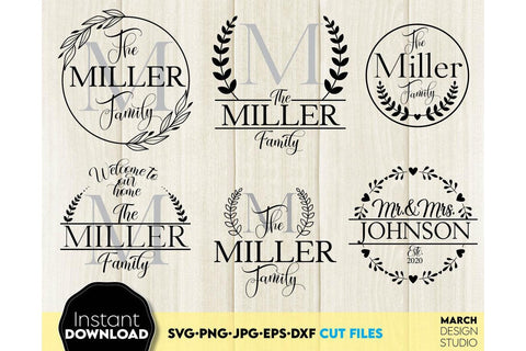 Monogram SVG Bundle, Family Monogram SVG, Last Name Monogram Frame, Family Monogram SVG SVG March Design Studio 