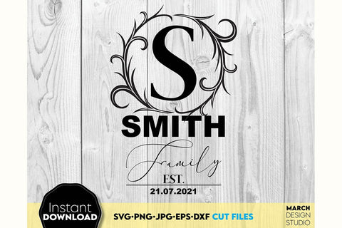 Monogram SVG Bundle, Family Monogram SVG, Last Name Monogram Frame, Family Monogram SVG SVG March Design Studio 
