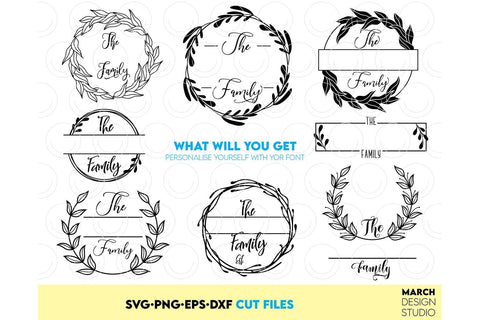Monogram SVG Bundle, Family Monogram SVG, Last Name Monogram Frame, Family Monogram SVG SVG March Design Studio 