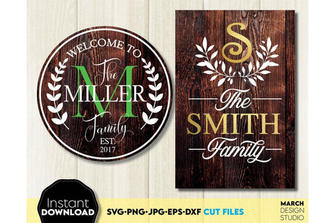 Monogram SVG Bundle, Family Monogram SVG, Last Name Monogram Frame SVG, Monogram SVG SVG March Design Studio 