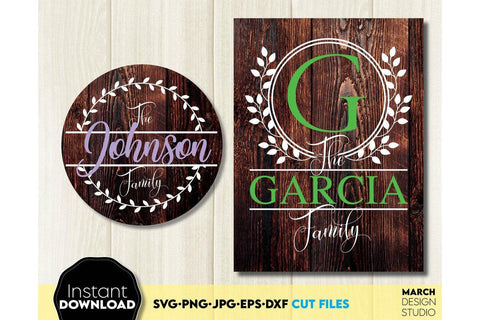 Monogram SVG Bundle, Family Monogram SVG, Last Name Monogram Frame SVG, Monogram SVG SVG March Design Studio 