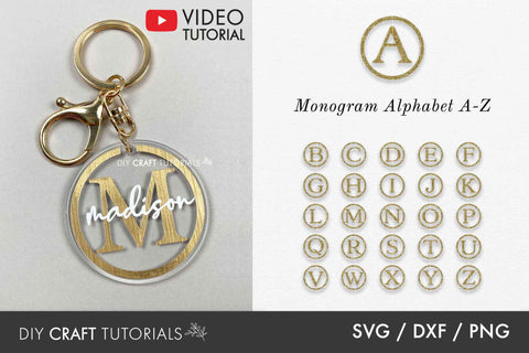Monogram SVG Bundle - Round Alphabet SVG DIY Craft Tutorials 
