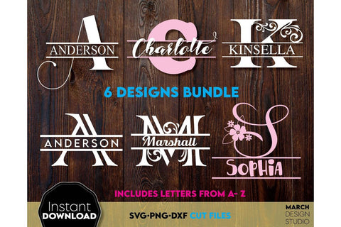 Monogram SVG Bundle, Split Monogram SVG, Circle Monogram SVG, Monogram SVG SVG March Design Studio 