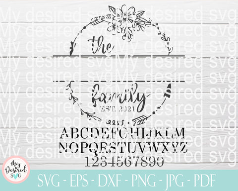 Monogram Svg font, Monogram Svg for Cricut, Family SVG, Alphabet Svg, Alphabet included, Svg files for Cricut, eps, dxf, svg, png cut files SVG MyDesiredSVG 