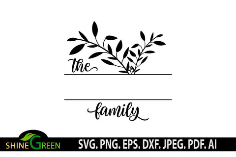 Monogram SVG - Home Farmhouse Family Frame Round Sign SVG Shine Green Art 