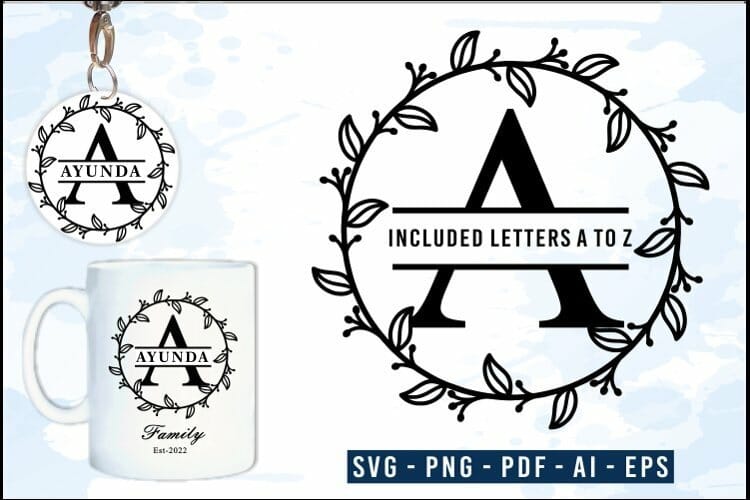 Monogram Svg, Split Letters Svg Set A-z, Split Monogram Svg, - So Fontsy