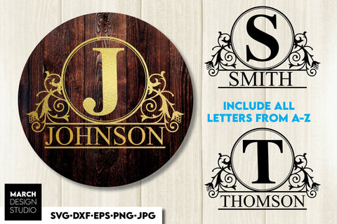 Monogram SVG, Split Monogram SVG, Monogram Letter SVG, Circle Monogram SVG SVG March Design Studio 