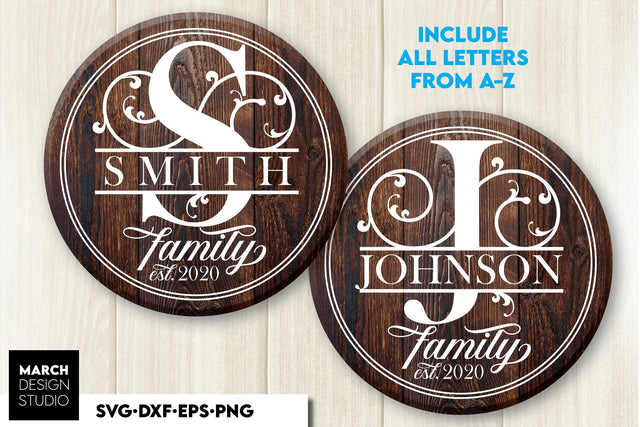 Monogram SVG, Split Monogram SVG, Monogram Letter SVG, Circle Monogram SVG SVG March Design Studio 