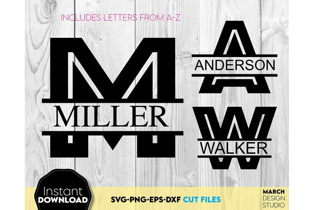 Monogram SVG, Split Monogram SVG, Monogram Letter SVG, Monogram Alphabet SVG SVG March Design Studio 