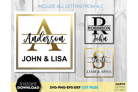 Monogram SVG, Split Monogram SVG, Monogram Letter SVG, Monogram Alphabet SVG SVG March Design Studio 