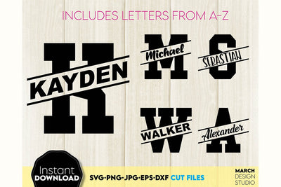 Monogram SVG, Split Monogram SVG, Monogram Letter SVG, Monogram Alphabet SVG SVG March Design Studio 