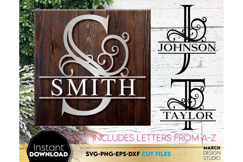 Monogram SVG, Split Monogram SVG, Monogram Letter SVG, Monogram ...