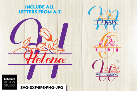 Monogram SVG, Split Monogram SVG, Monogram Letter SVG, Monogram Alphabet SVG SVG March Design Studio 