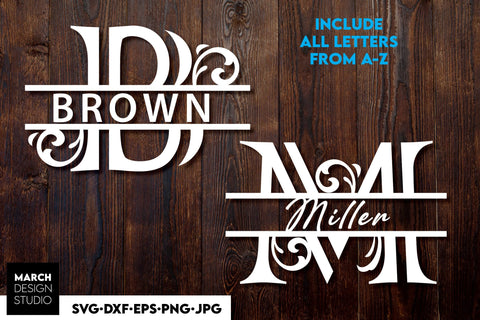 Monogram SVG, Split Monogram SVG, Monogram Letter SVG, Monogram Alphabet SVG SVG March Design Studio 