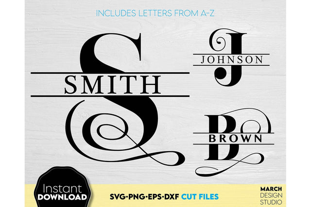 Monogram SVG, Split Monogram SVG, Monogram Letter SVG, Monogram Alphabet SVG SVG March Design Studio 