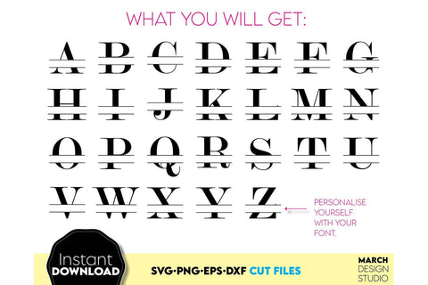 Monogram SVG, Split Monogram SVG, Monogram Letter SVG, Monogram Alphabet SVG SVG March Design Studio 