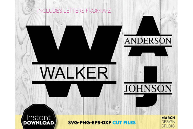 Monogram SVG, Split Monogram SVG, Monogram Letter SVG, Monogram Alphabet SVG SVG March Design Studio 