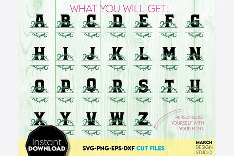 Monogram SVG, Split Monogram SVG, Monogram Letter SVG, Monogram Alphabet SVG SVG March Design Studio 