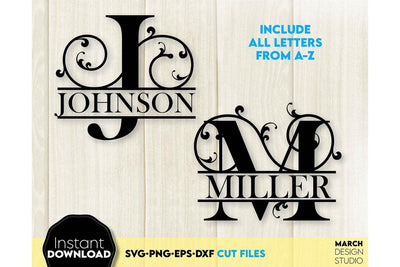 Monogram SVG, Split Monogram SVG, Monogram Letter SVG, Monogram Alphabet SVG SVG March Design Studio 